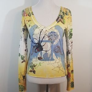 Black Widow Spider Long Sleeve Medium Top by RAW 7